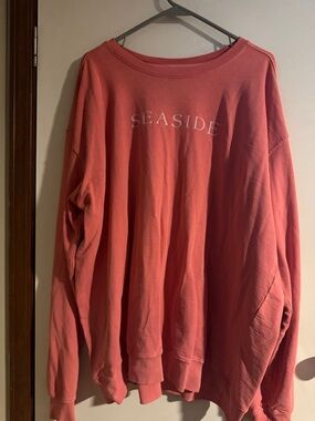 Seaside Coral Crewneck Sweatshirt - Women's Oversized Hoodie